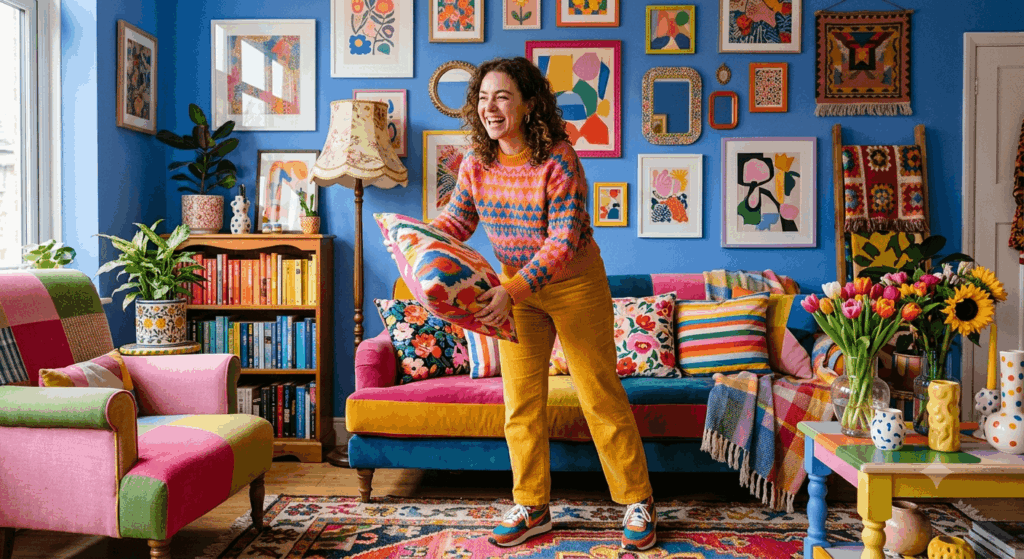 Dopamine Decor Trend Wie du dein Zuhause mit Farben und Textilien zum Strahlen bringst (2026)