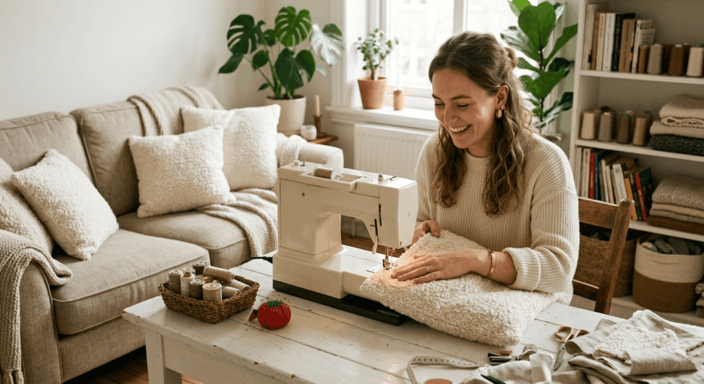 Luxus-Vibes fürs Sofa Gemütliche Bouclé-Kissen im Handumdrehen selbst nähen (2026)